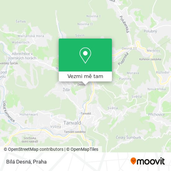 Bílá Desná mapa