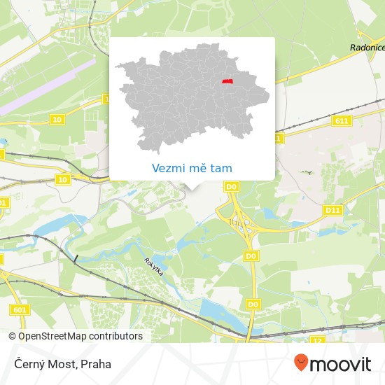 Černý Most mapa