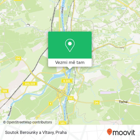 Soutok Berounky a Vltavy mapa