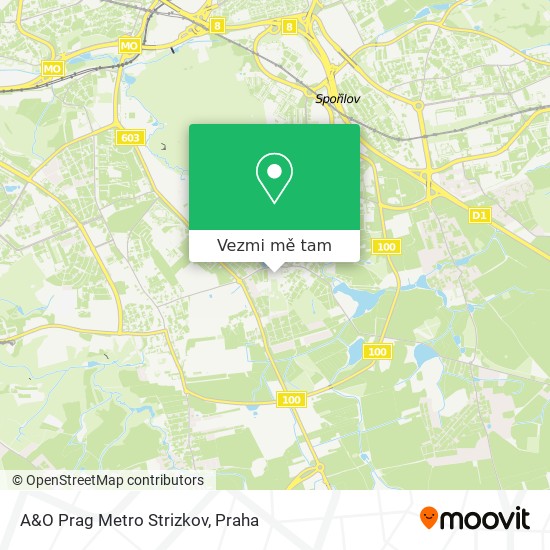 A&O Prag Metro Strizkov mapa
