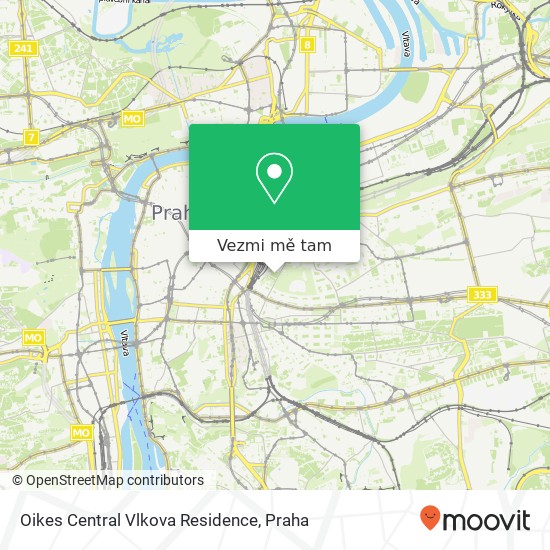 Oikes Central Vlkova Residence mapa