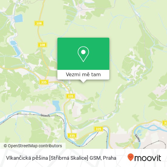 Vlkančická pěšina [Střibrná Skalice] GSM mapa