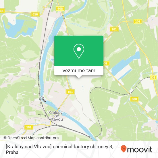 [Kralupy nad Vltavou] chemical factory chimney 3 mapa