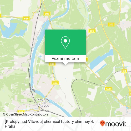[Kralupy nad Vltavou] chemical factory chimney 4 mapa