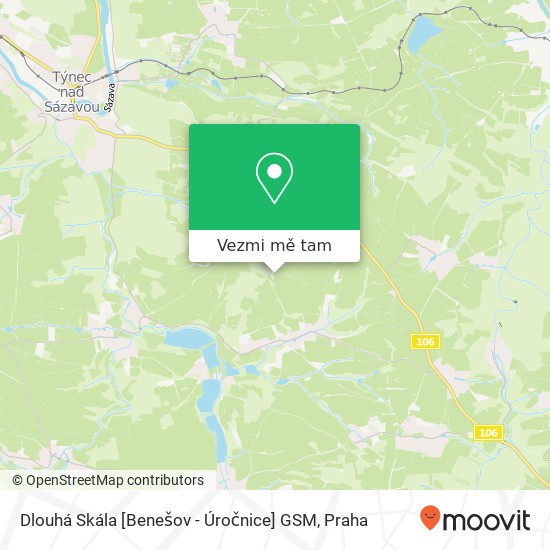 Dlouhá Skála [Benešov - Úročnice] GSM mapa