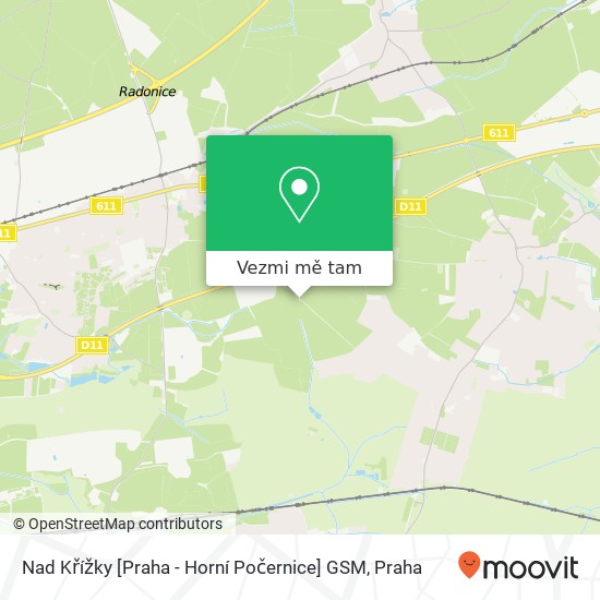 Nad Křížky [Praha - Horní Počernice] GSM mapa