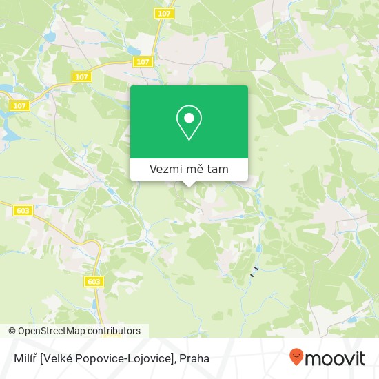 Milíř [Velké Popovice-Lojovice] mapa