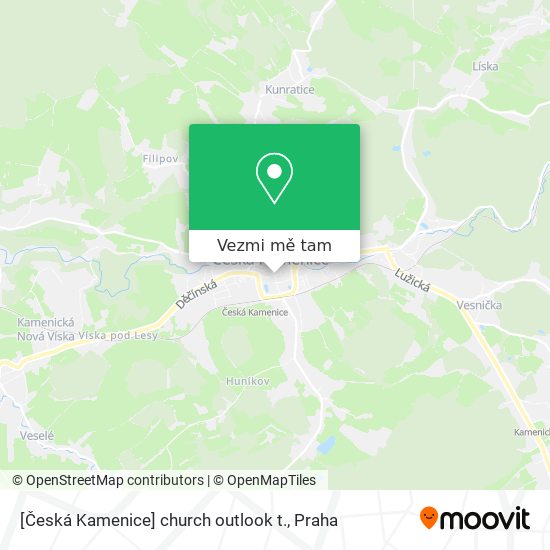 [Česká Kamenice] church outlook t. mapa