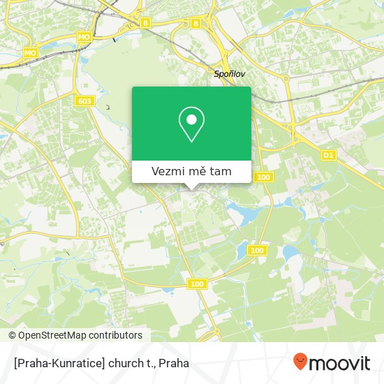 [Praha-Kunratice] church t. mapa