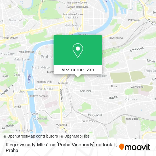 Riegrovy sady-Mlíkárna [Praha-Vinohrady] outlook t. mapa