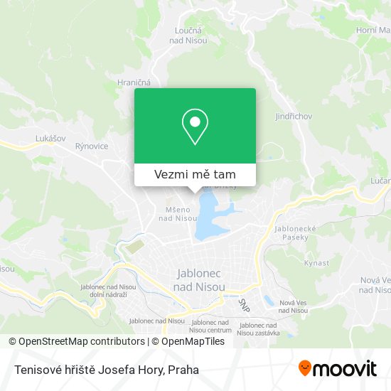 Tenisové hřiště Josefa Hory mapa