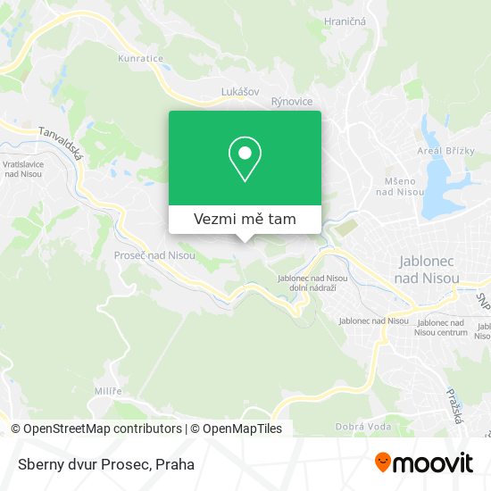 Sberny dvur Prosec mapa