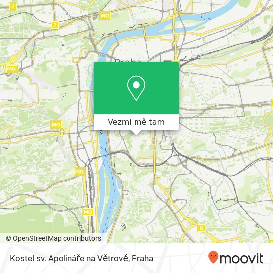 Kostel sv. Apolináře na Větrově mapa