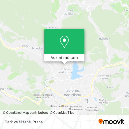 Park ve Mšeně mapa