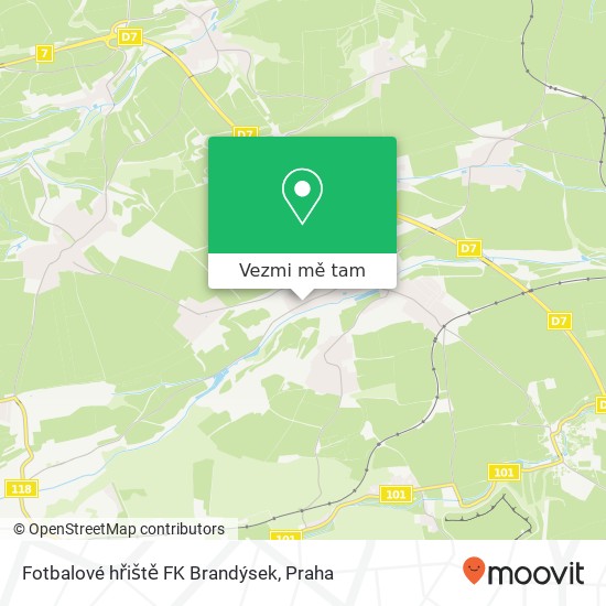 Fotbalové hřiště FK Brandýsek mapa