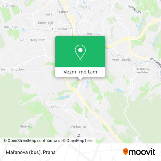Mařanova (bus) mapa