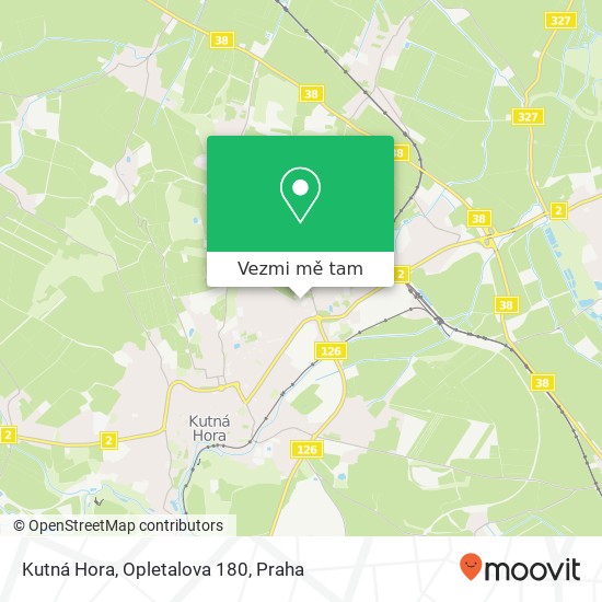 Kutná Hora, Opletalova 180 mapa