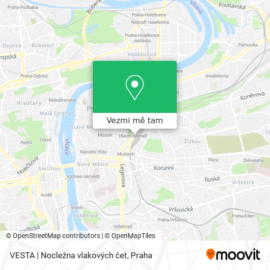 VESTA | Nocležna vlakových čet mapa