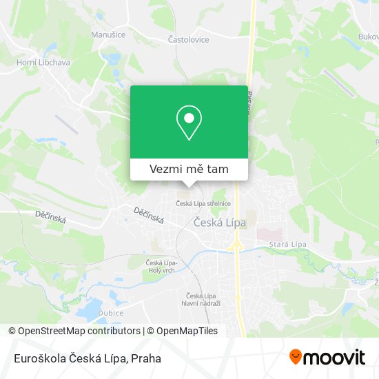 Euroškola Česká Lípa mapa