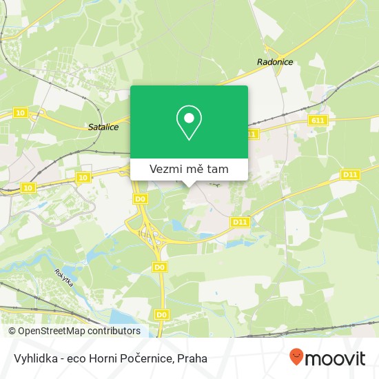 Vyhlidka - eco Horni Počernice mapa