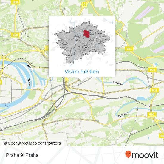 Praha 9 mapa