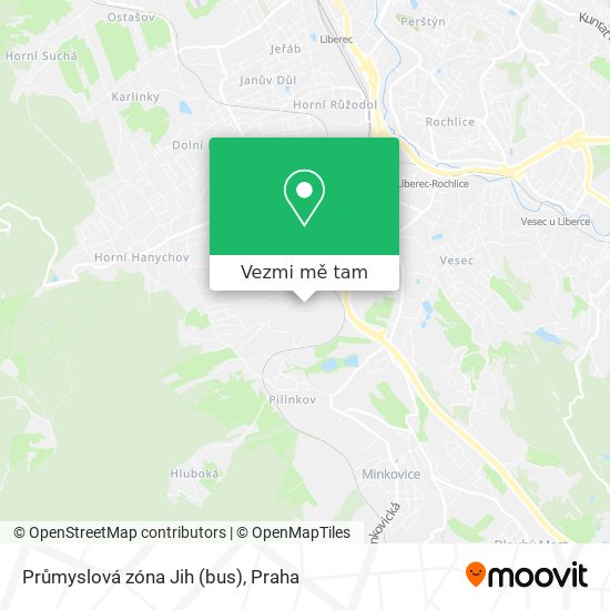 Průmyslová zóna Jih (bus) mapa