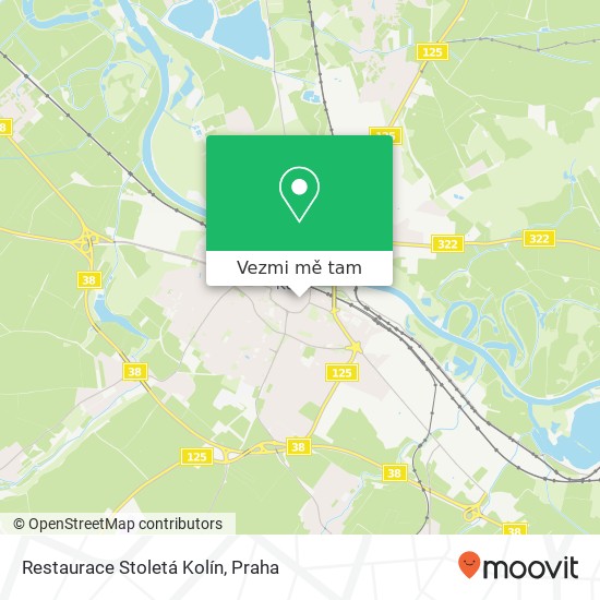 Restaurace Stoletá Kolín, Kutnohorská 33 280 02 Kolín mapa