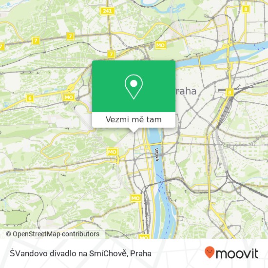 ŠVandovo divadlo na SmíChově mapa