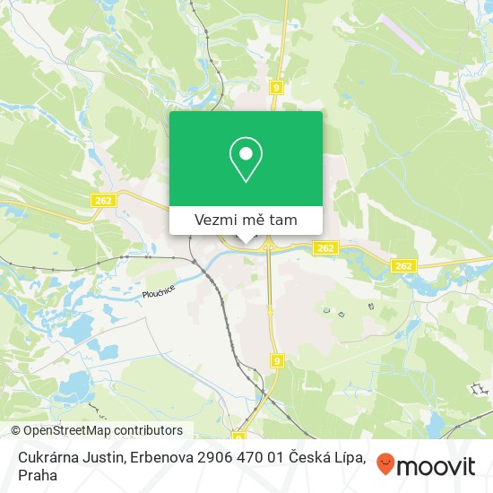 Cukrárna Justin, Erbenova 2906 470 01 Česká Lípa mapa