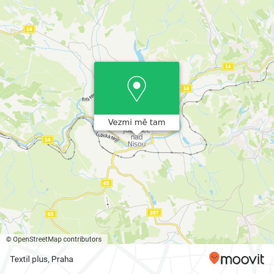 Textil plus, Mírové náměstí Jablonec nad Nisou mapa