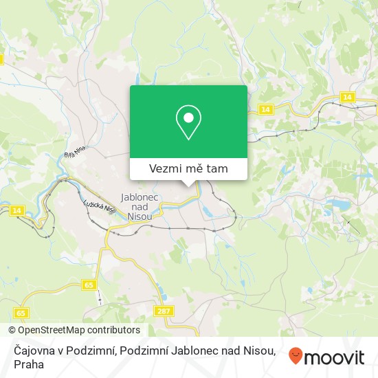 Čajovna v Podzimní, Podzimní Jablonec nad Nisou mapa