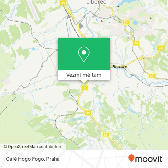 Café Hogo Fogo, České mládeže 463 12 Liberec mapa