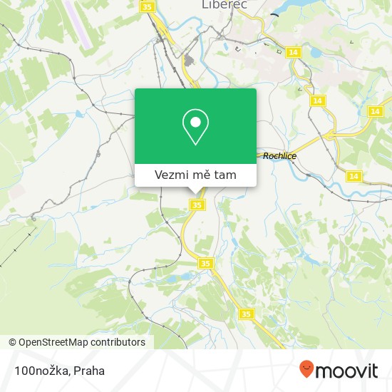 100nožka, České mládeže 463 12 Liberec mapa