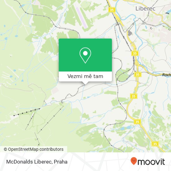 McDonalds Liberec, České mládeže 461 460 08 Liberec mapa
