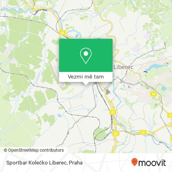 Sportbar Kolečko Liberec mapa