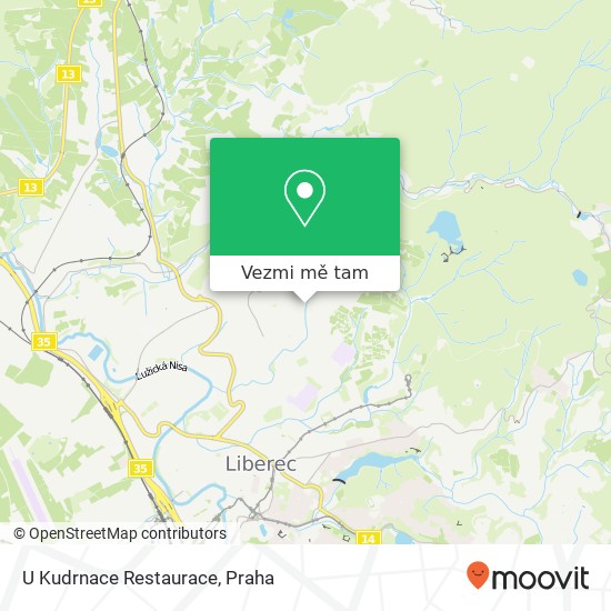 U Kudrnace Restaurace, Ruprechtická 190 / 142 460 01 Liberec mapa