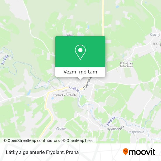 Látky a galanterie Frýdlant mapa