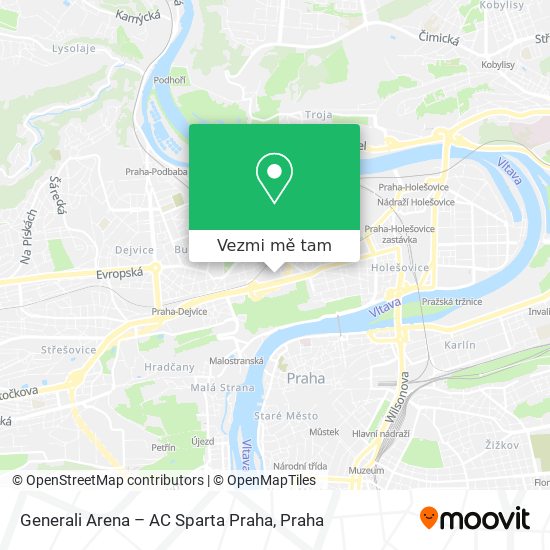 Generali Arena – AC Sparta Praha mapa