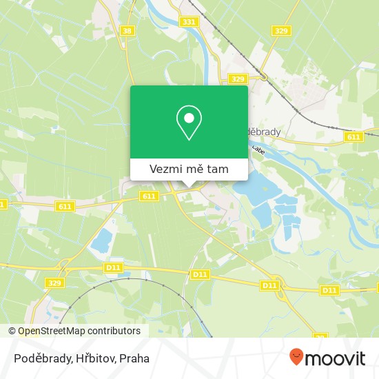 Poděbrady, Hřbitov mapa