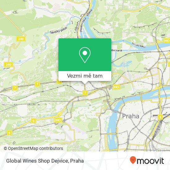 Global Wines Shop Dejvice mapa