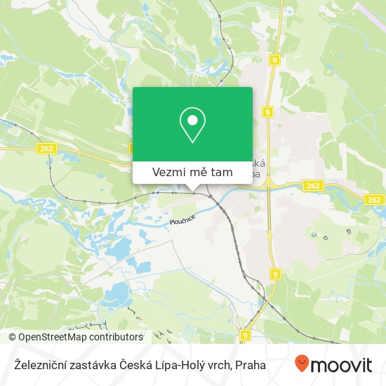 Železniční zastávka Česká Lípa-Holý vrch mapa