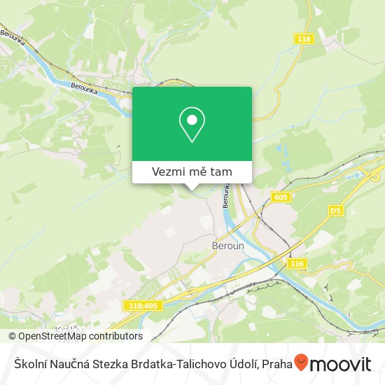 Školní Naučná Stezka Brdatka-Talichovo Údolí mapa