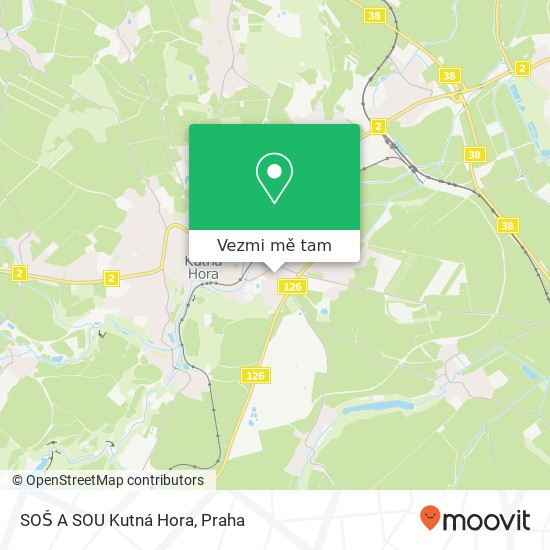 SOŠ A SOU Kutná Hora mapa