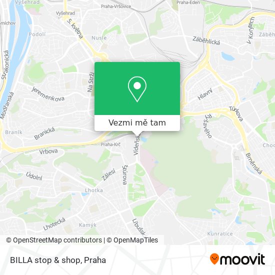 BILLA stop & shop mapa