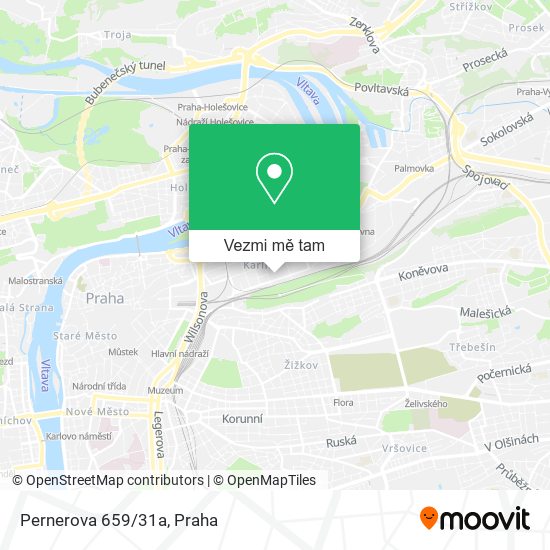 Pernerova 659/31a mapa