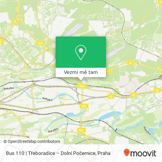 Bus 110 | Třeboradice – Dolní Počernice mapa