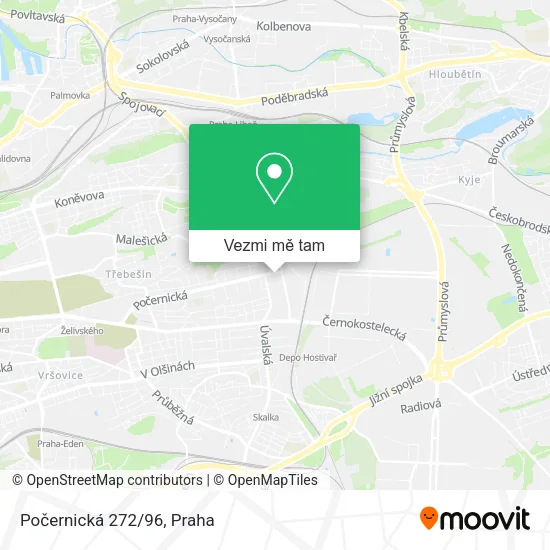 Počernická 272/96 mapa