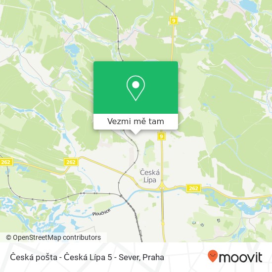 Česká pošta - Česká Lípa 5 - Sever mapa
