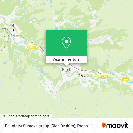 Pekařství Šumava group (Riedlův dům) mapa