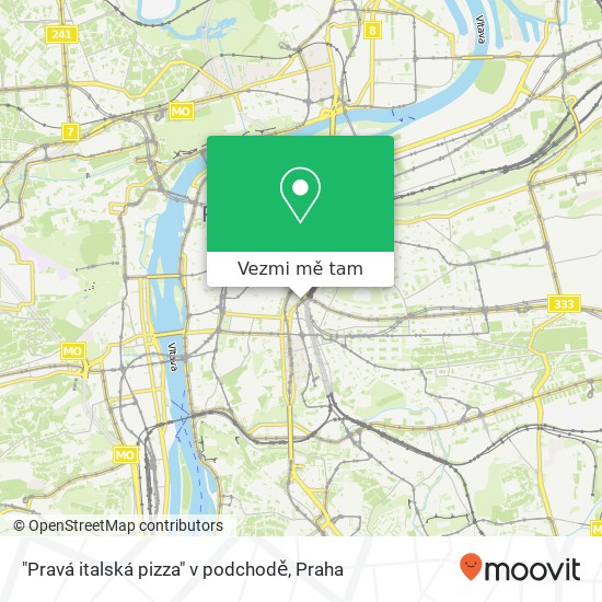 "Pravá italská pizza" v podchodě mapa